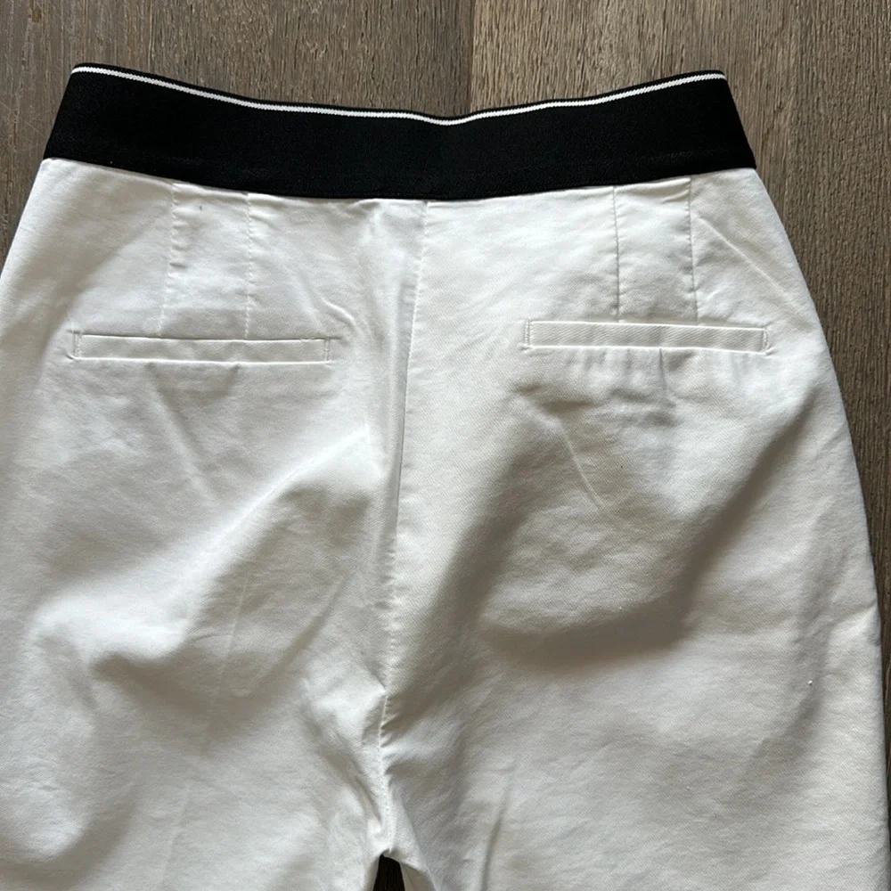 Zara white jogger waist pants with black elastic band - Picture 9 of 16